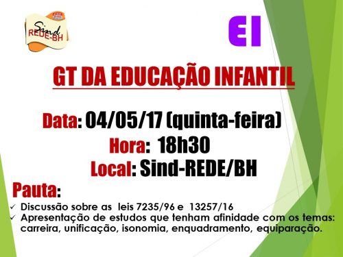GT EDUCAÇÃO INFANTIL