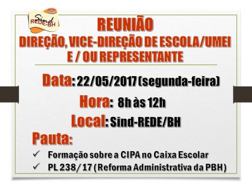 FINALIZADO REUNIÃO DIREÇÕES E VICE-DIREÇÕES 17-05-2017