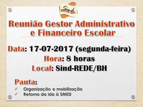 REUNIÃO GESTOR ADM ESCOLAR 17-07-2017