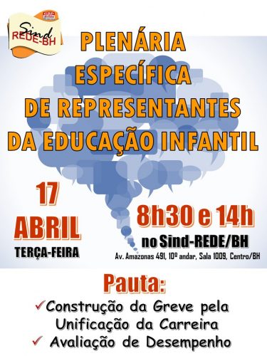 PLENÁRIA EDUCAÇÃO INFANTIL 17-04-2018