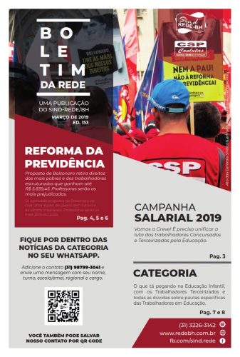 Capa Jornal Boletim da REDE Nº 153 